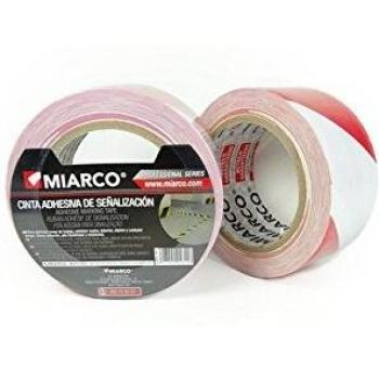 Red/White PVC Adhesive Tape 50mm x 33m