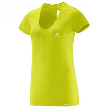 Short Sleeve Salomon Elevate Feminino Amarelo