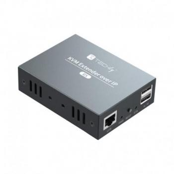 Techly HDMI KVM Extender Empfänger über Netzwerkabel max 150m 1080p 60Hz, KVM Switch, Schwarz