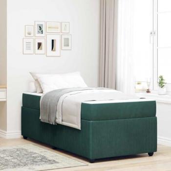 VidaXL Cadre de lit Vert foncé 90x200cm Tissu