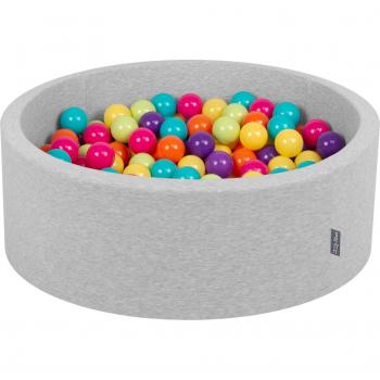 Piscina de Bolas 90x30cm con 300 Bolas de 7cm en Gris Claro