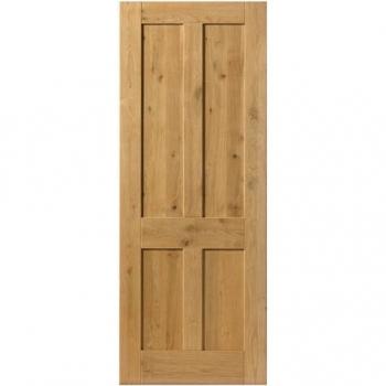 JB Kind Rustic Oak 4 Panel 4P Internal Door - 1981mm x 838mm x 35mm (78 x 33)