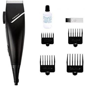 Aigostar MR. Black - Cortapelos hombre, cortadora de pelo, 15 W potencia, 3 ajustes, maquinilla para cortar el pelo incluye un kit completo de mantenimiento y 4 peines-guía, color negro