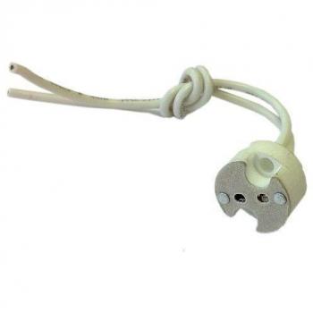 Portalampada in ceramica per lampadina alogena 12V con cavo in silicone 15cm Electro DH 12.070