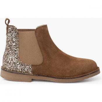 Botas de Niña en Serraje con Detalle Brillante