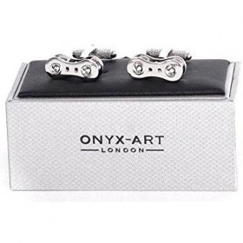 Anillos de Pulsera Onix con Enlace de Bicicleta en Ródio