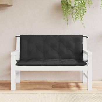 Cuscino per Panca 120x50x7 cm Nero in Tessuto Oxford