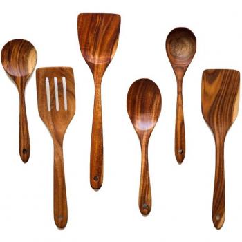 Teak Natuurlepelset – 4/7 stuks