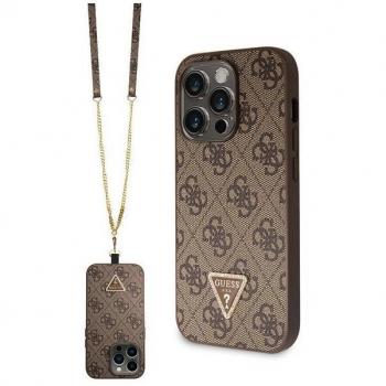 Custodia guess iphone 15 pro max brown con tracolla