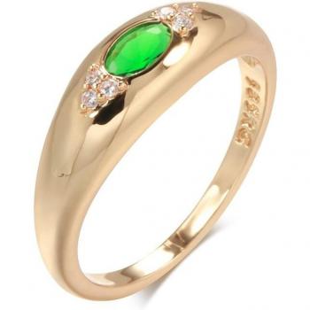 Anillo de boda nupcial de oro rosa 585 con circonita verde natural