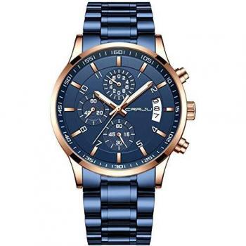 Reloj de Pulsera CRRJU para Hombre Cuarzo Multifuncional