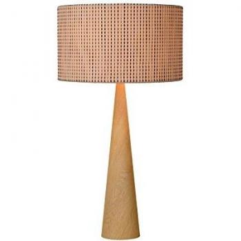 Lámpara de mesa estilo escandinavo Conos base madera clara