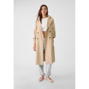 Trench Lungo Morbido Stradivarius Pietra