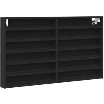 VIDAXL Armadietto con Vetrina Nero 100x8,5x58 cm in Legno Multistrato 195368
