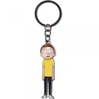 Rick And Morty Multicolor Metal Keychain - Morty with Movable Head