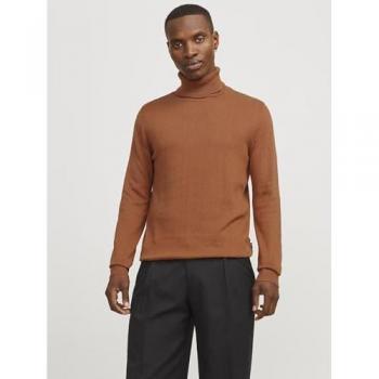 Jack & Jones Emil Mocha Bisque High Neck Sweater for Men L