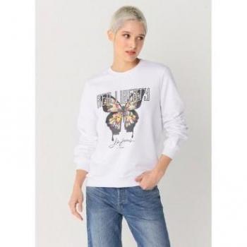 Sudadera Lois Jeans detalle mariposa cuello caja