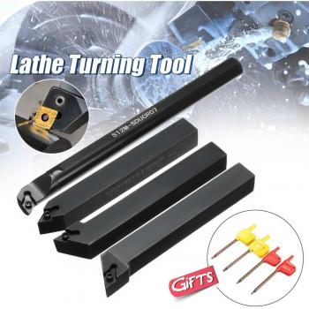 Kit de 4 barres de tournage 12mm avec inserts DCMT0702