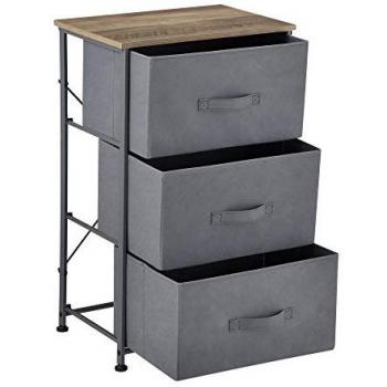 Cómoda 3 cajones pro.tec 73 x 45 x 30 cm Gris y Efecto Madera