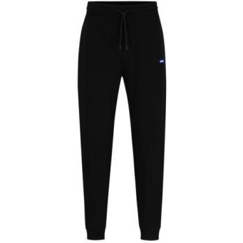 HUGO Jogginghose aus Baumwoll-Terry mit blauem Logo-Aufnäher