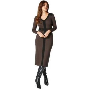 Khaki Damen Midikleid mit Kontrastdetails von Principles