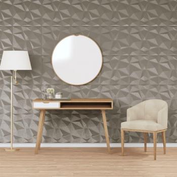 VIDAXL 24 pz Pannelli Murali, Pannelli a Parete Grigio Cemento 50x50 cm eps 6 m² Diamante