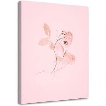 Impression Artistique Fleur Rose Minimaliste 40x60