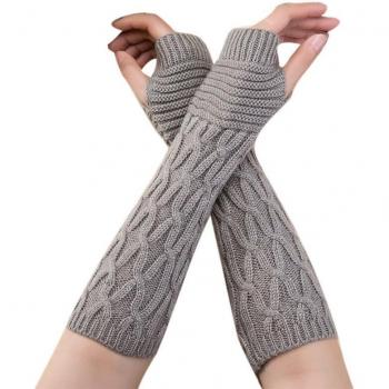 Wool Long Fingerless Arm Warmers for Women