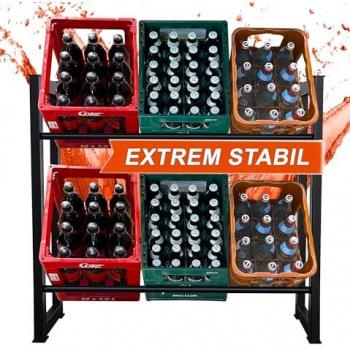 QuickStar Getränkekistenregal 104 × 30 × 90 cm – 6‑Kasten Halter