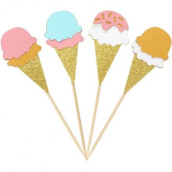 Adorable Cartoon Ice Cream Cake Toppers