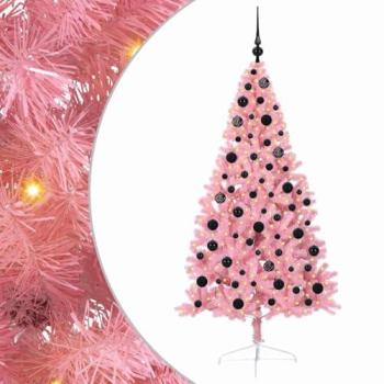 Sapin Artificiel Rose 180 cm PVC Pré-éclairé – VidaXL