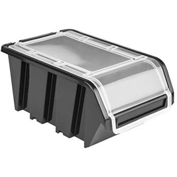 Conteneurs de rangement BOTLE - 10 pièces - Empilables - 160x230x120 mm - Noir