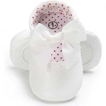 Infant Baby Girls Bowknot Prewalker Shoes Soft Sole PU Leather 0-18 Months