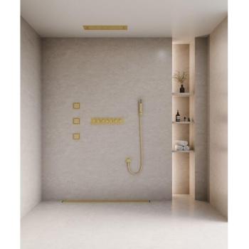 Kroos® Pacchetto Doccia Oro Spazzolato con LED 3 getti 900x300 mm