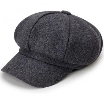 Sombrero octogonal de fieltro para mujer, estilo retro