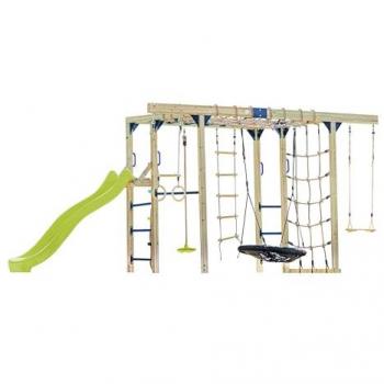 BoisCédrus AXI 220 cm – Toboggan & Barres de Singe