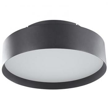 Modern Round Black Steel LED Ceiling Lamp with Acrylic Integrated Lights (2100 lm)