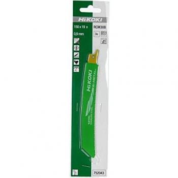 HIKOKI 752043 - Lames de scie sabre RCM30B pour inox 150x128,5x19 mm Bimétallique 14 TPI