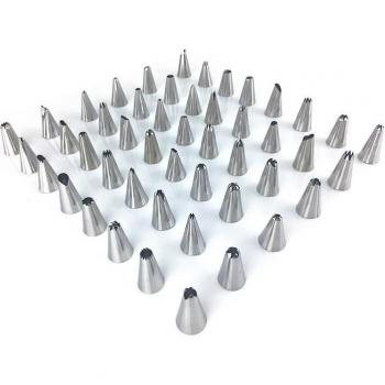 52-Piece Stainless Steel Cake Decorating Nozzle Set