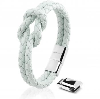 Bracciale da Donna in Pelle Premium Knot Estensibile 20cm Blu