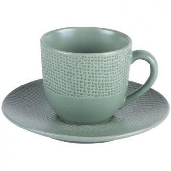 Tasse à café Vésuvio sauge 12 cl avec soucoupe (lot de 6) Table Passion