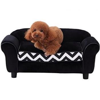 PawHut Pet Sofa Couch Dog Cat Wooden Sponge Sofa Bed Lounge Comfortable Luxury w/Cushion