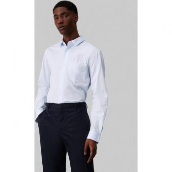 Camisa de hombre Calvin Klein a rayas popelín slim fit azul