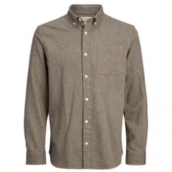Jack & Jones Camicia a Maniche Lunghe Brook Malt Ball M Marrone
