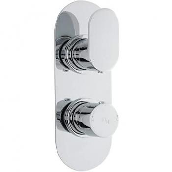 Hudson Reed Reign Oval Plate Shower Valve with 2 Outlets - Chrome