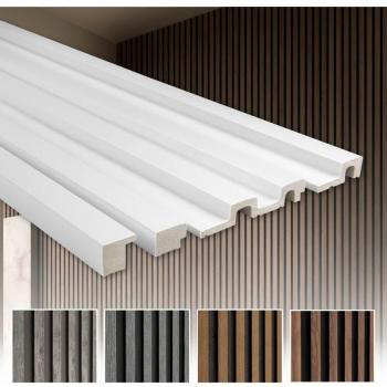Rivestimento Pareti Lamelle HDPS 2m 12 Pannelli 2.7m² Marrone scuro
