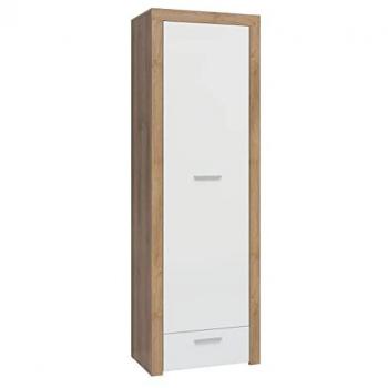 Armadio 1 anta 1 cassetto Nora 192 cm bianco/marrone