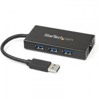 StarTech 3 PUERTOS USB 3.0 HUB CON GBE ADAPTADOR NIC - ALUMINIO CON CABLE