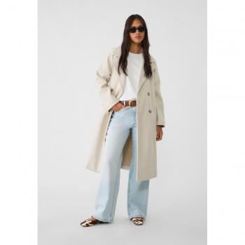 Ecru Soft-Touch Trench Coat Size L