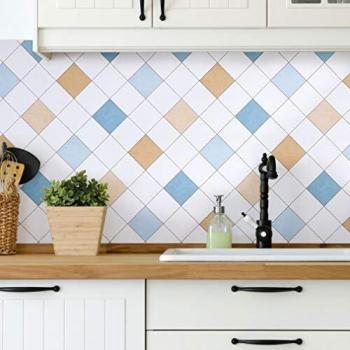 Küchen-Tapete DIY: Mosaik‑Fliesen Sticker 0,61 × 5 m – Klebefolie für Wände & Schränke